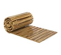 Outsunny Chemin de Jardin en Bois 120 x 38 cm Passerelle Droite Enroulable pour l'extérieur Résistante aux intempéries Décoration de Jardin pour Plage, Mariage, fête Carbonisée