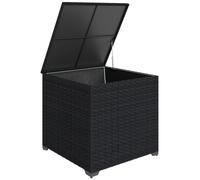 Outsunny Coffre de jardin en résine tressée coffre de rangement extérieur 253 L imperméable avec doublure zippé 72x72x70cm noir