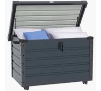 Outsunny Coffre de Rangement Extérieur 295L 100 x 62 x 65 cm Gris | en Acier Galvanisé, avec Roulettes, Vérin à Gaz, Poignée, Coffre de Jardin