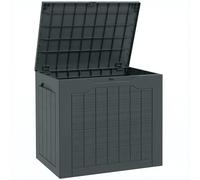 Outsunny Coffre de rangement extérieur 93L avec poignées encastrées, malle de rangement extérieur étanche 56 x 41 x 50 cm, gris foncé