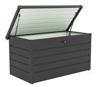 Outsunny Coffre de rangement exterieur XXL 311L coffre de jardin acier galvanisé verrouillable vérin à gaz 120x62x62cm gris foncé
