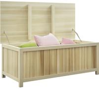 Outsunny Coffre de rangement jardin 172L, malle de rangement en bois massif avec vérins, pour extérieur, 120 x 55 x 45 cm, effet bois naturel
