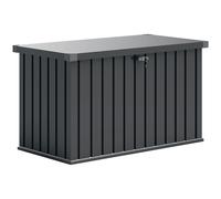 Outsunny Coffre Extérieur 400L Coffre de Rangement Extérieur en Acier Galvanisé Résistant aux Intempéries avec Serrure Gris