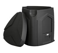 Outsunny Composteur de jardin, 240L, bac à compost extérieur, en polypropylène, 3 Portes, 66 Aérations, 78 x 75 x 78 cm, Noir