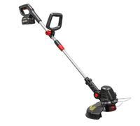 Outsunny Coupe-Bordures sans Fil 18V, 2 Batteries 4,0 Ah, Chargeur, Coupe 25 cm, Manche Télescopique, 124x32x19cm, Argent