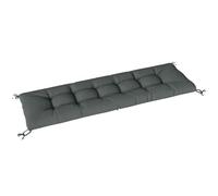 Outsunny Coussin Bain de Soleil Chaise Longue UV50+ 198x65x13cm Gris foncé | Chaise Longue, Sangles de Fixation, Coussin de Banc, Matelas Assise, Mousse à Mémoire, UV50+, pour Canapé Banc de Jardin