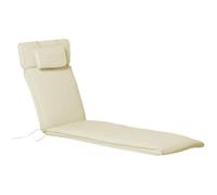 Outsunny Coussin Bain de Soleil Déhoussable Zippé 198 x 53 x 5 cm Crème | Coussin Chaise Longue, Matelas Transat, Tétière, Cordons d'Attache, Matelas Uniquement