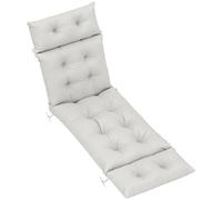 Outsunny Coussin bain de soleil épais coussin chaise longue 190 x 56 x 10 cm, UPF20+, matelas transat six attaches, gris clair