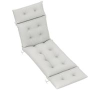 Outsunny Coussin Bain De Soleil Épais UPF20+ 190 x 56 x 10 cm Gris Clair | Coussin Chaise Longue, Matelas Transat, avec Six Attaches, pour Jardin, Terrasse, Balcon