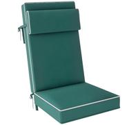 Outsunny Coussin de Siège avec Appui-tête 120x47x9.5cm Vert | UPF50+ coussin de siège avec attaches pour chaises pliantes et de salle à manger, intérieur/extérieur