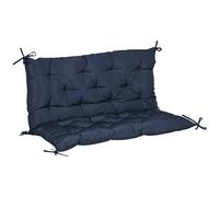 Outsunny Coussin matelas assise dossier pour banc de jardin balancelle canapé 2 places grand confort 100 x 98 x 8 cm bleu foncé