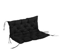 Outsunny Coussin pour Banc 2 Places 100 x 98 x 8 cm Coussin d'assise avec Bandes Coussin de Dossier pour Indoor/Outdoor Coussin pour Banc de Jardin Meubles de Jardin Balançoires hollywoodiennes Noir