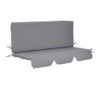 Outsunny Coussins pour balancelle de Jardin, Coussins pour balancelle 3 Places, 2 pièces pour siège et Dossier, Polyester 180g/m², 130 x 45 x 5 cm, Gris foncé