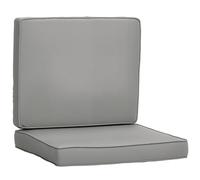 Outsunny Coussins pour Chaise Fauteuil de Jardin Coussins d'assise de Dossier déhoussables Grand Confort Coussins matelassé rembourré Mousse Tissu Polyester Gris Clair