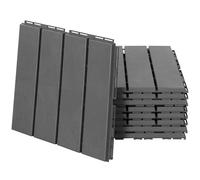 Outsunny Dalle de Terrasse 9 Pièces Convient pour Patio Balcon Terrasse sur Le Toit 30 x 30 cm (Environ. 0 81 ㎡) Noir