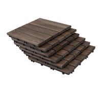 Outsunny Dalle de terrasse lot de 27 composite DIY pose facile convient pour patio balcon terrasse extérieur en bois dalles étanches