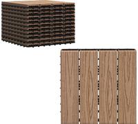 Outsunny Dalles terrasse - caillebotis - Lot de 11 pcs, Surface Max. 1 m² - emboîtables, Installation très Simple, dim. 30 x 30 cm