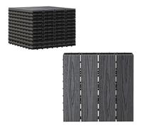 Outsunny Dalles terrasse - caillebotis - Lot de 11 pcs, Surface Max. 1 m² - emboîtables, Installation très Simple, dim. 30 x 30 cm