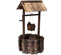 Outsunny décoratif puits en Bois d'extérieur Pot de Fleurs Jardin Décor de Jardin W/Seau
