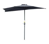 Outsunny Demi-Parasol 2,7 x 1,4 m parasol de balcon avec ouverture fermeture manivelle 5 entretoises, crème