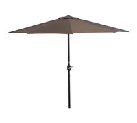 Outsunny Demi-parasol 2,7 x 1,4 m parasol de balcon ouverture fermeture manivelle, 5 entretoises métal, polyester 180 g/m², café