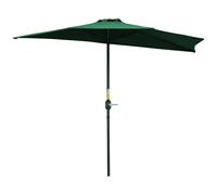 Demi parasol - Outsunny - 5 entretoises métal - cheminée incluse - toile en polyester haute densité - 2,93 x 1,5 x 2,49 m - vert