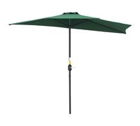 Outsunny Demi-Parasol Balcon Vert 5 Baleines Aluminium Polyester Haute Densité 2,69x1,38m Aosom France