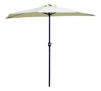 Outsunny Demi parasol, parasol de balcon 5 entretoises acier polyester 2,6L x 1,35l x 2,3H m beige