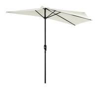 Outsunny Demi-Parasol Ø 2,7 m parasol de balcon 5 entretoises métal polyester crème