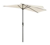 Outsunny Demi parasol - parasol de balcon 5 entretoises métal 2,93 x 1,5 x 2,49 m polyester haute densité crème