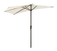Outsunny Demi parasol parasol de balcon 5 entretoises métal cheminée incluse 2,93 x 1,5 x 2,49 m polyester haute densité crème