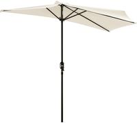 Outsunny Demi parasol - parasol de balcon 5 entretoises mšŠtal 2,93 x 1,5 x 2,49 m polyester haute densitšŠ crššme