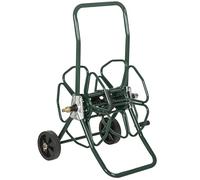Outsunny DšŠvidoir de tuyau d'arrosage sur roues, 30 m de tuyau de ?16 mm, dšŠvidoir chariot, enrouleur tuyau d'arrosage, poignšŠe antidšŠrapante, mšŠtal, vert