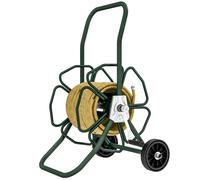 Outsunny Dévidoir de tuyau d'arrosage sur roues 30 m de tuyau de Ø 16mm dévidoir chariot enrouleur métal vert