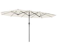 Outsunny Double Parasol 436 x 260 cm Protection UV Acier Parasol Beige