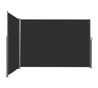 Outsunny Double Paravent Latéral Rétractable 6x1,8m Polyester Anti-UV Gris Noir pour Extérieur Aosom France