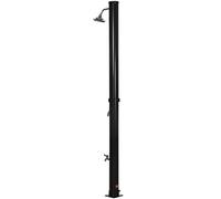 Outsunny Douche Solaire de 20L avec Robinet Inférieur et Température Réglable, en Alliage de Zinc, 15,5x15,5x222 cm, Noir