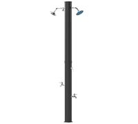 Outsunny Douche Solaire Extérieure 35 L avec 2 Pommes de Douche Rotatives Douches pour Pieds et Eau Chaude Maximum 55℃ 73x18x217 cm Noir