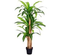 Outsunny Dracaena artificiel 160cm en pot 66 feuilles Ø20x160cm Vert | Plante artificielle, mousse, arbre tropical, décoration pour jardin balcon bureau salon