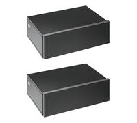Outsunny Duo Tables de Chevet Murales Noires Tiroir Coulissant Plateau Design Contemporain Aosom France