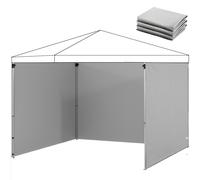 Outsunny Ensemble 3 pièces de parois zippées pour pavillon 300 x 300 cm, gris clair
