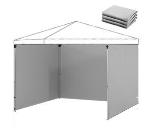 Outsunny Ensemble 3 pièces de parois zippées pour pavillon 300 x 300 cm, gris clair