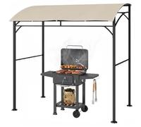 Outsunny Ensemble Barbecue de Jardin avec Barbecue à Charbon Beige Noir | Abri pour Barbecue, Couvercle avec Thermomètre, Évents Réglables, Étagères et Crochets, pour Terrasse et Cour