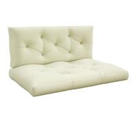 Outsunny Ensemble de 2 Coussins Canapé Palette 120L x 80l x 12H cm Crème | 2 Places, Grand Confort, Polyester