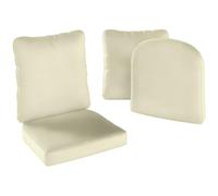 Ensemble de 2 coussins d'assise avec dossier - Outsunny - confortable respirant - housse amovible - extérieur et intérieur - crème