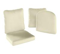 Outsunny Ensemble de 2 Coussins d'assise avec Dossier, Coussin d'assise et de Dossier Confortable Respirant, Housse Amovible, résistante aux UV, pour extérieur et intérieur, crème