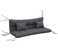Outsunny Ensemble de 4 coussins d'extšŠrieur pour balancelle de jardin, 1 coussin d'assise coussins de dossier et 2 oreillers gris foncšŠ
