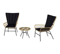 Outsunny Ensemble de bistro Ensemble de mobilier de balcon Ensemble de mobilier de balcon, style bohème, résistant aux intempéries, 78 x 68 x 95 cm, Noir