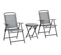 Outsunny Ensemble de mobilier de jardin bistrot extérieur Ensemble de bistrot pliable, 53,5 cm x 64 cm x 93 cm, gris clair