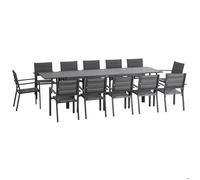 Outsunny - Ensemble de salon de jardin - Aluminium - 300x90x75cm - Gris foncé